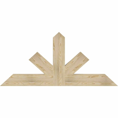 Ekena Millwork Saratoga Rough Sawn Timber Gable Bracket, Douglas Fir, 60"W x 27"H x 4"D x 6"F, 11/12 Pitch GBW060X27X0406SAR00RDF